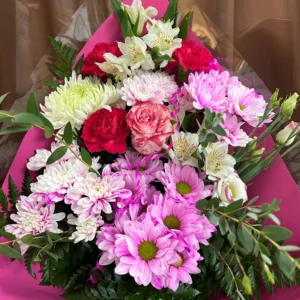 Bouquet de fleurs Fuschia et Blanc