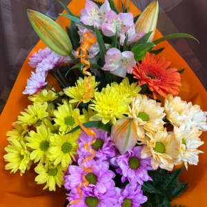 Bouquet de fleurs Orange Et Fuschia