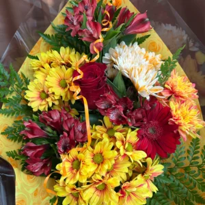 Bouquet de fleurs Orange Et Rouge