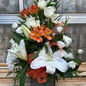 Fête des Mères Arrangement Orangé signé fleuriste la romaine